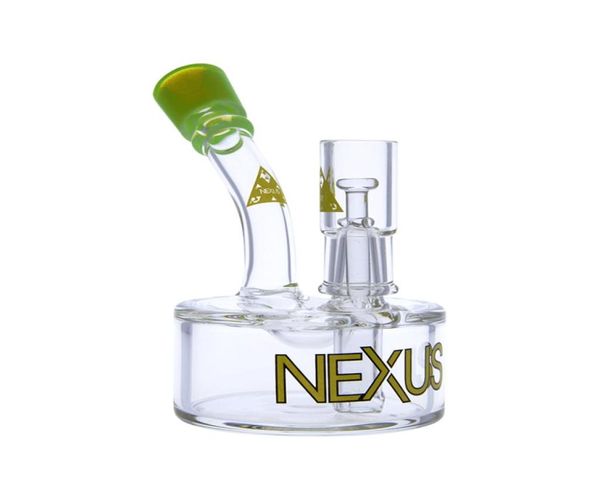 Mini-Glasdampf-Dab-Rig-Wasserpfeifen NEXUS Tragbare Wasserpfeifen Hockey-Puck-Basisform 5 Zoll und 14-mm-Verbindung7980716