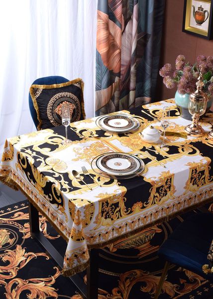 Tale de mesa de bordado de luxo redondo com borla para banquete de festa em casa decoração de casamento decoração quadrada decoração de cobertor Placemats