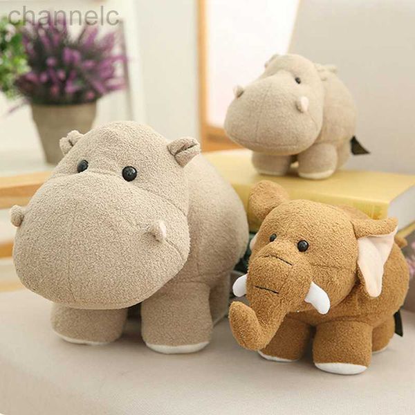 Animais de pelúcia de pelúcia de 20 cm de brinquedo hipopótamo fofo grande ouvido elefante boneca brinqued