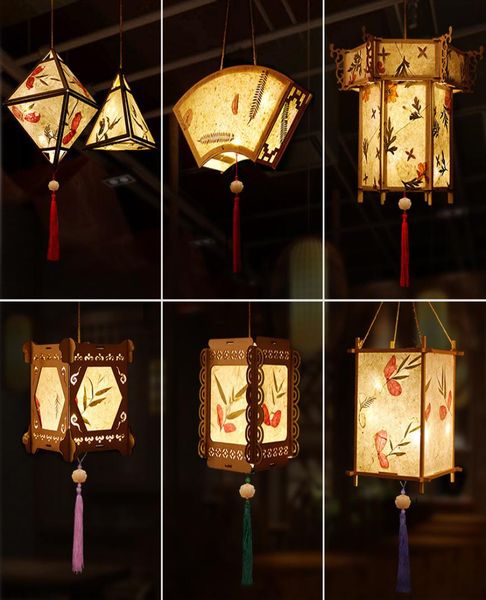 DIY chinesische Retro-Stil tragbare erstaunliche Blüte Blume Licht Lampe Party leuchtende Laternen für MidAutumn Festival Geschenk 2206103502024