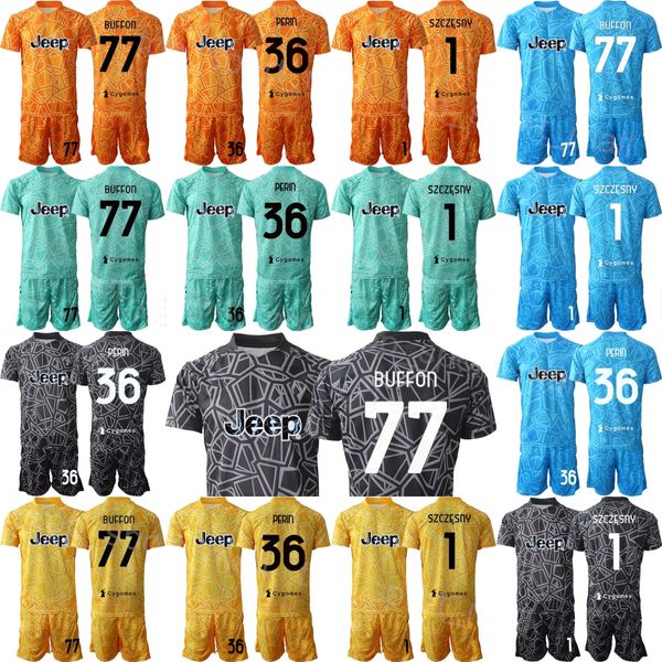 Kulüp Takımı Erkekler 22-23 Futbol GK Carlo Pinsoglio Jersey Set Kaleci Uzun Kollu 36 Mattia Perin 77 Gianluigi Buffon 1 Wojciech Szczesny Futbol Gömlek Kitleri Youwen