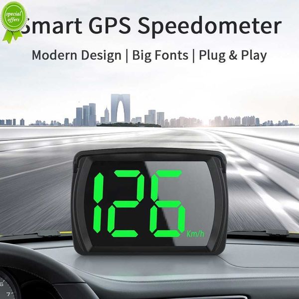 2023 Carro universal hud head up Speedometer GPS GPS 2,8 polegadas Big Fonte Digital Speed ​​medidor de relógio Acessórios automotivos do medidor de relógio