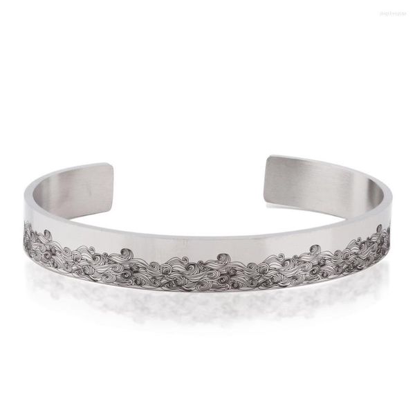 Bracciale ispiratore Ricordati di essere fantastico Bracciale in acciaio inossidabile con motivo a nuvola Regalo di gioielli di moda YLQ0073