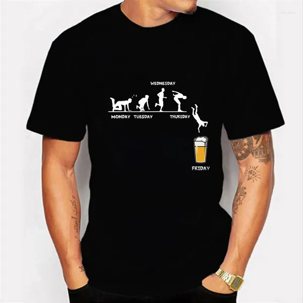 Magliette da uomo Friday Beer Stampa T-shirt di marca Divertente grafica Hip Hop Estate Donna Uomo Magliette Streetwear Ulzzang Harajuku T-shirt Camicia