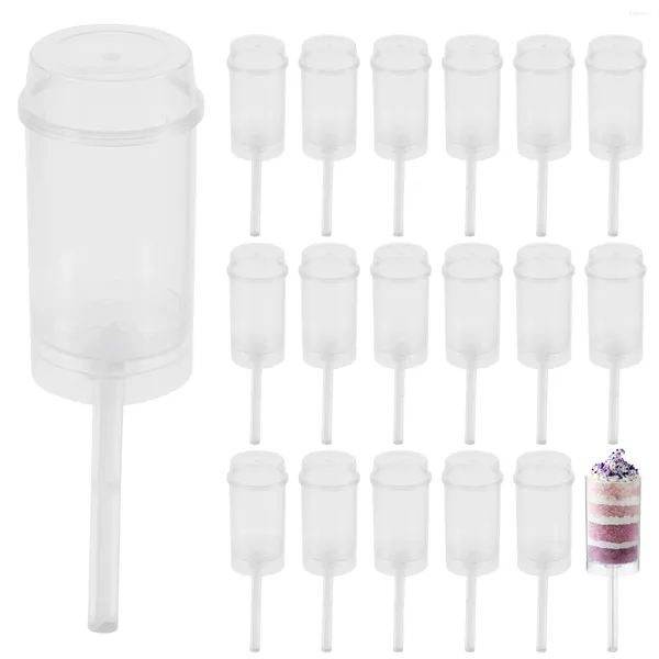 Conjuntos de utensílios de jantar 30 PCs Bolo recipientes de tampas de tiro de tampas push tube plástico pops cilindro bebê