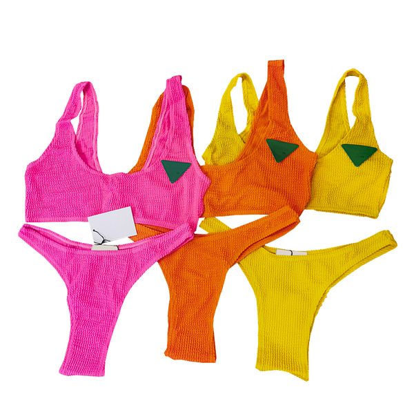 Set bikini da donna firmato con stampa di lettere perizoma costumi da bagno set due pezzi ad asciugatura rapida costume da bagno estivo biquinis