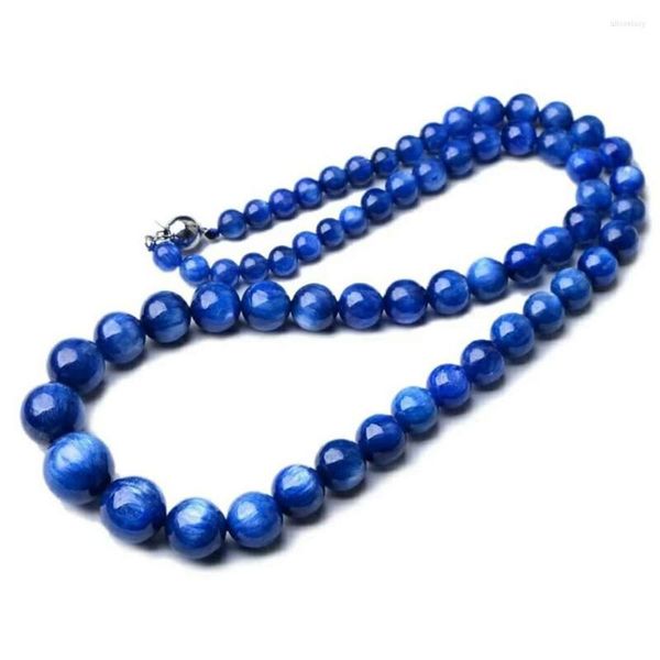 Цепи 6 мм 14 мм глубоко синий подлинный натуральный ожерелье-кианито