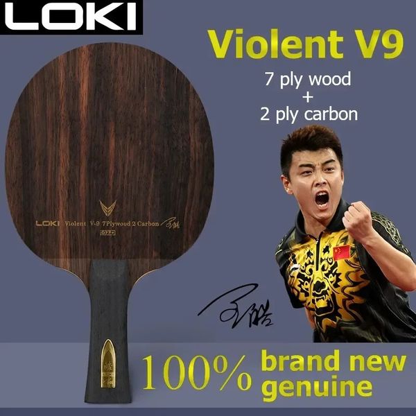 Racchette da ping pong LOKI V9 Lama da ping pong 9 strati di legno Carbon Violent-9 OFF Lama per racchetta da ping pong professionale con buon controllo ad alta velocità 231127