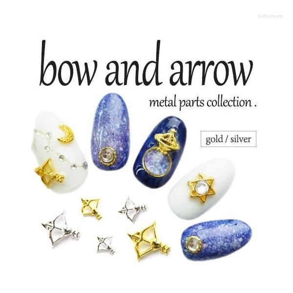 Decorazioni per nail art 50 pezzi/pacco Giappone Corea lega arco e freccia accessori per gioielli in metallo collezioni per donne polacche fai-da-te