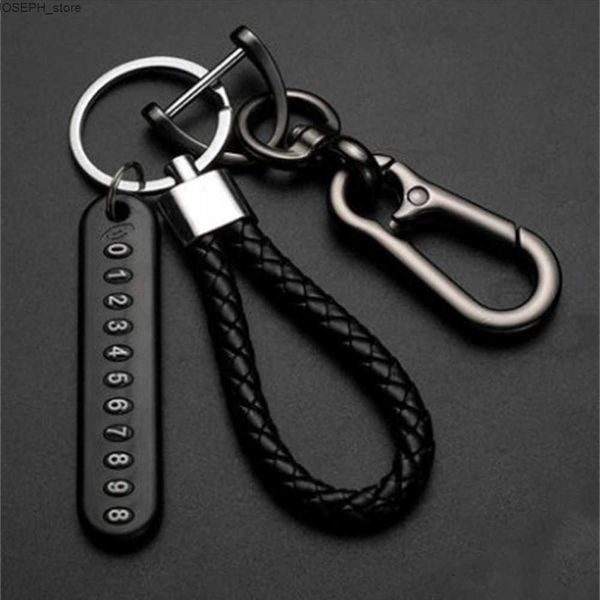 Anéis-chave Anti-Lost Car Key Pingente Pingente Split Rings Keychain Número de telefone Card de chaveiro Auto-veículo de veículos Frases de chave Chain Chain ACCESSORAIS DE CARROS J230427