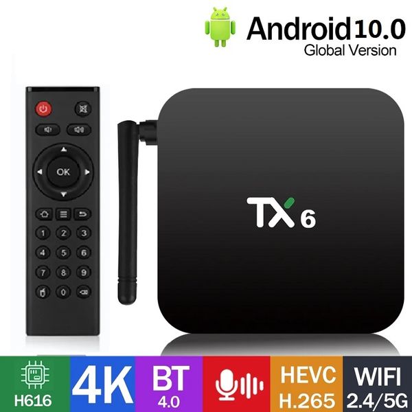 TX6 Android 10.0 TV Box mit H616 Chip 4GB 32GB/64GB Smart TV Box Unterstützung 2,4G5G Wifi BT5.0 TX3 Mini