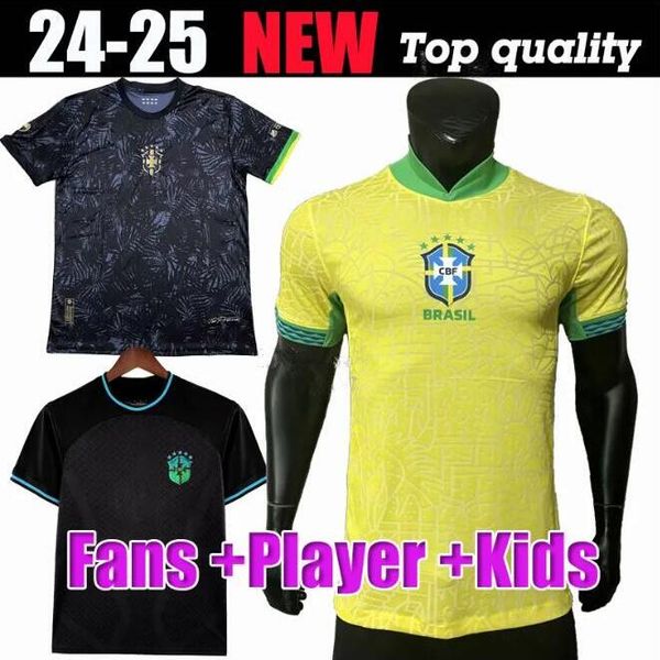 23 24 25 Camiseta de futbol Paqueta Coutinho Brazils Futbol Jersey Dünya Futbol Gömlek Kupası Firmino Brasil Kids Maillots Marquinhos Vini Jr Antony Silva Dani Alves66