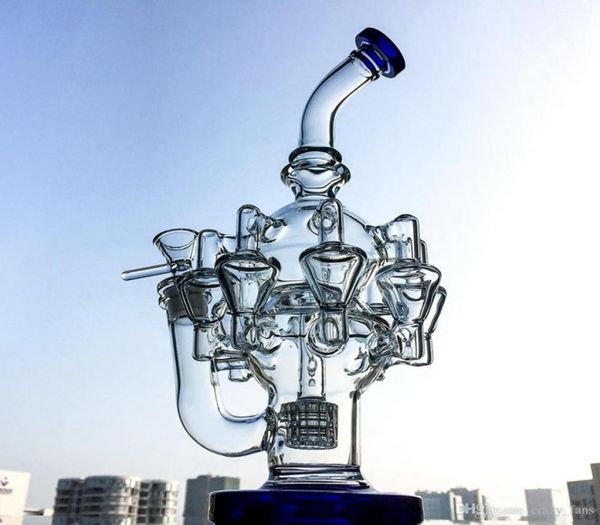 118 Zoll Octopus Arms Recycler Glasbongs mit Matrix Perc Wasserpfeifen Dab Oil Rig 145mm Female Joint Smoking Pipe OA017929236