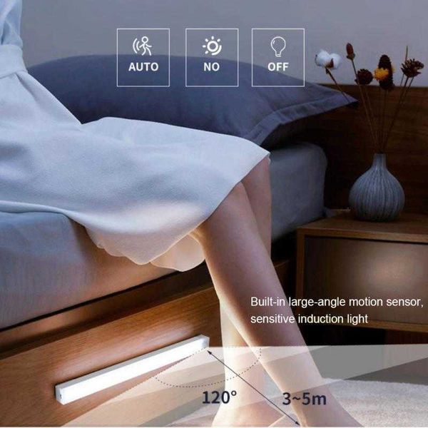 S Hareket Sensörü Gecesi Usb Ing Mutfak Dolap Dolap Dolabı Lambası Şarj Edilebilir Manyetik LED Işık AA230426