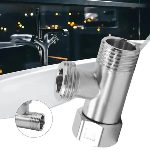 Küchenarmaturen für Badezimmer, T-Ventil-Umsteller mit drei Öffnungen, die Duscharm und Hand verbinden. Material aus Edelstahl 304