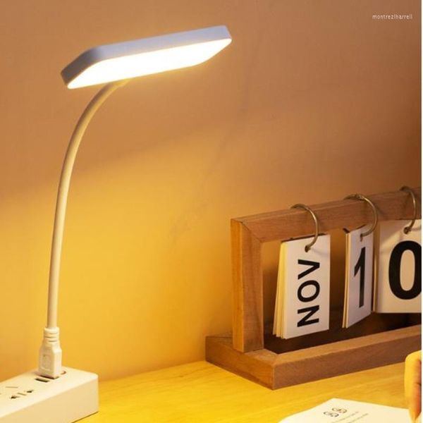 Lampade da tavolo Lampada a LED Spina USB Dimmerabile Luce pieghevole Risparmio energetico Scrivania Comodino Camera Protezione degli occhi Studio Libro di lettura