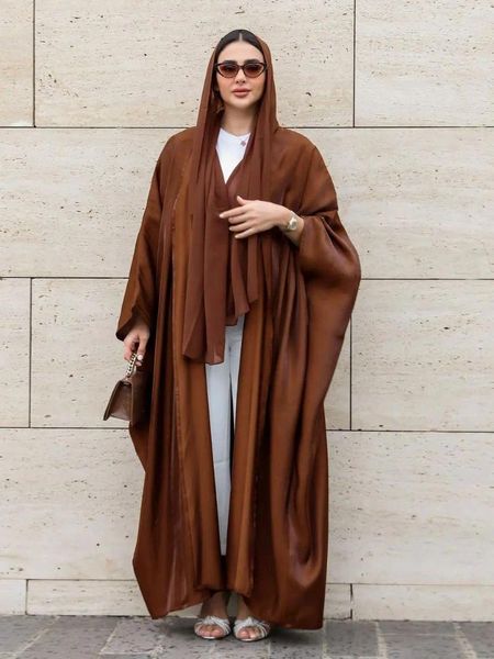 Abbigliamento etnico Estate Shimmer Abaya Maniche a farfalla Dubai Festa islamica Abiti modesti da sera Donne musulmane Caftano Marocchino Ramadan