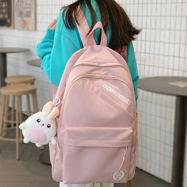 Sacos de escola moda menina rosa kawaii à prova dwaterproof água faculdade mochila na moda senhoras saco de viagem legal feminino portátil feminino bonito mochilas