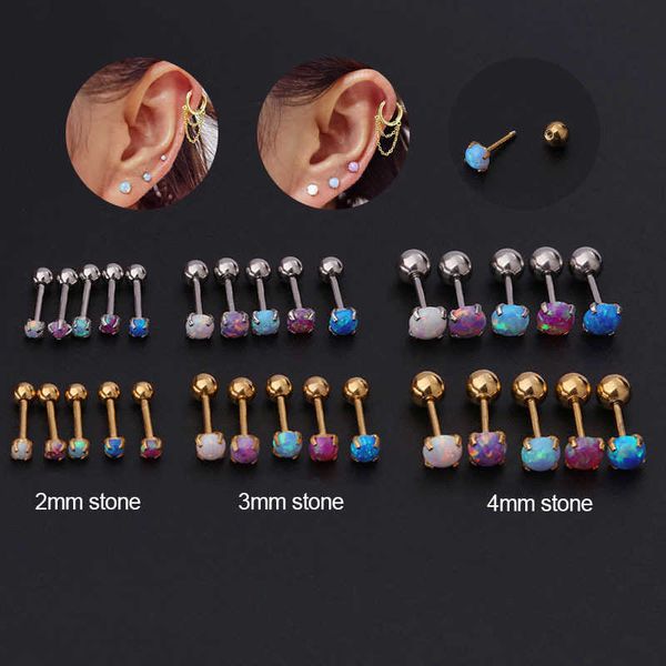 Top Quality 2/3/4mm Mini Australian Earbone Nail 20g Acciaio inossidabile Fine Rod Puncture Orecchini Stud 14K Gold Plated CZ Stone Studs Orecchino Ear Ring Piercing Jewelry