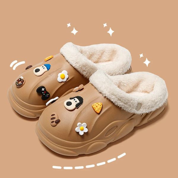 Sliple impermeabili per bambini invernali Slifori Enfant Fille Clogs Pleece Child Childs Nonlip Girl Girl Home Sandals Indoor Boy Baby Shoes 231127