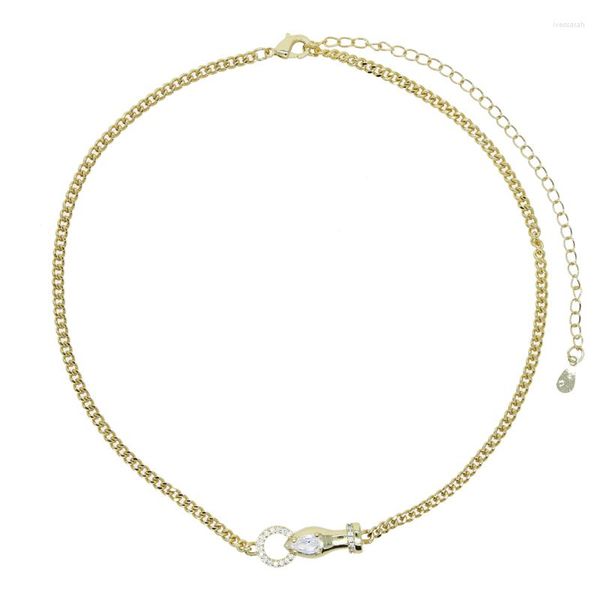 Correntes Chain Chain Clop Colar Circle Circle para mulheres Minimalista Charcklace Jóias