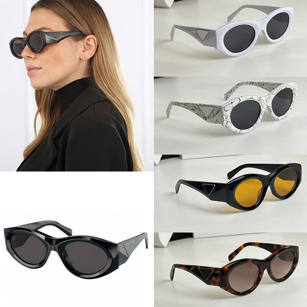 Óculos de sol femininos com armação redonda, designer de alta qualidade, lentes que mudam de cor, pernas grandes, resistentes a UV400, óculos de sol com capa protetora PR 20ZS