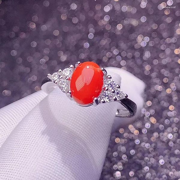 Кольца кластера CoLife Jewelry натуральный красный коралл кольцо 5 мм 7 мм драгоценный серебряный модный драгоценный камень настоящий