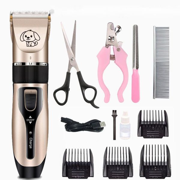 Grooming gato cão máquina de cortar cabelo kit profissional recarregável sem fio cães gatos cavalo aliciamento carregamento usb aparador de pêlos para animais de estimação conjunto