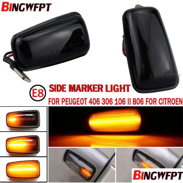 Outras luzes de sinal LED dinâmico Turn Side Marker Light para Peugeot 306 106 406 806 Parceiro especialista Citroen Berlingo Jumpy Saxo Xantia X Ot08N