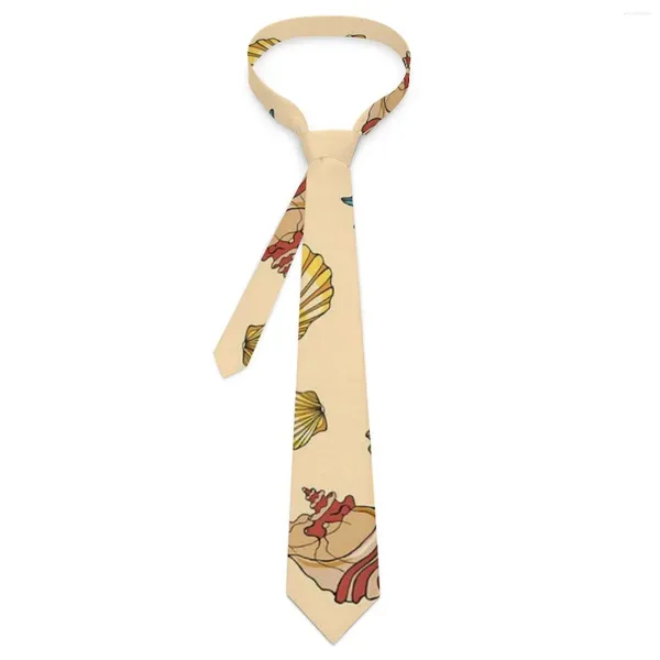 Laços bonitos conchas do mar gravata animal impressão personalizada pescoço novidade colarinho casual para acessórios de gravata de casamento masculino