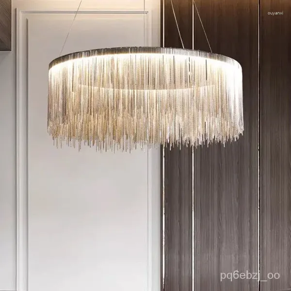 Kronleuchter SGQM Postmoderner High-End-Kronleuchter, minimalistischer kreativer Wohnzimmer-Licht-Luxus-Designer-Quasten-Restaurant-Schlafzimmer-Li