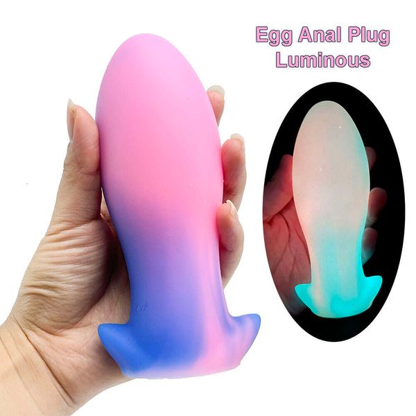 Brinquedo sexual massageador de silicone líquido plugue anal grande ovo bunda vibrador macio para adultos vaginais brinquedo mulheres homens massagem de próstata