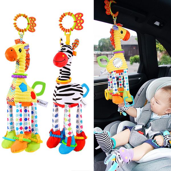 Грифты мобильные телефоны мягкие жирафы зебры животные ручные ручки плюшевые детские девеловые игрушки с игрушками для бреда для рожденных подарков 230427