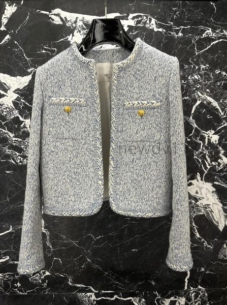 2023 feminino vintage designer tweed blazer casaco feminino designer vestido casual manga longa conjunto de roupas superiores