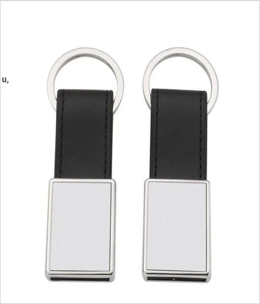 DHL personalizado chaveiro de metal favor sublimação houseshape chaveiro com anel de couro pu exclusivo retângulo lembrança chave pingente r7510454