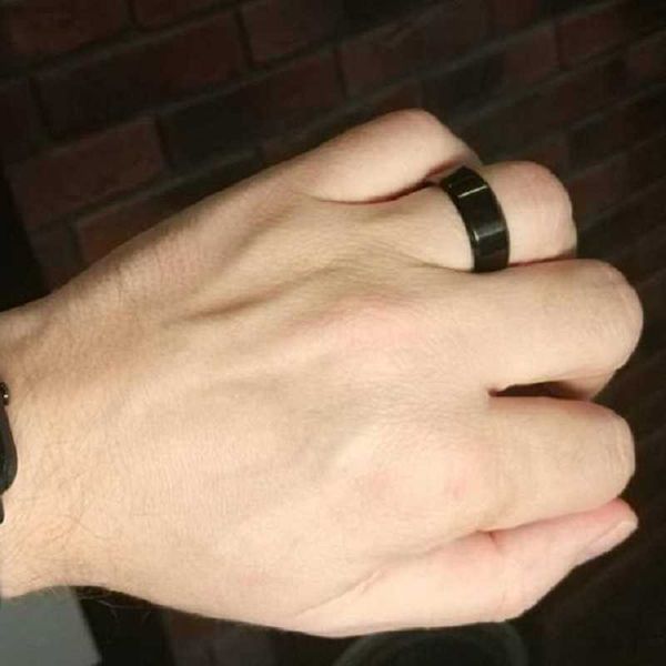 Ringas de banda Black Color Silver Titanium Anel de aço inoxidável Men Double Ring Ring para Acessórios de Bandas de casamento Mulheres Male Jóias Presente AA230426