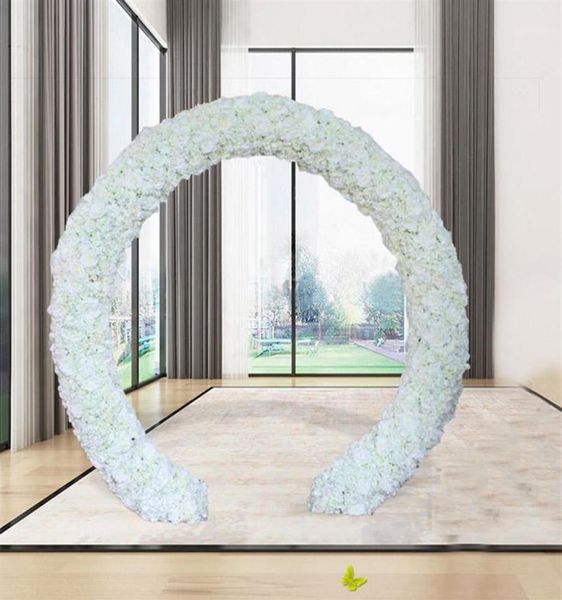 10 pçslot casamento decorativo branco artificial rosa flores de seda corredor 3d flor parede pano de fundo decoração de palco 40x60cm1317b4835478