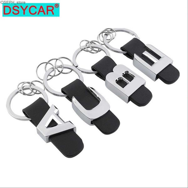 Anéis -chave Dsycar 3D Chain Chain Letter Metal Leather Strap Keychain para Mercedes Benz A B C D E G S CLASS CELOCHANCHAIN ​​CHAY ANEL