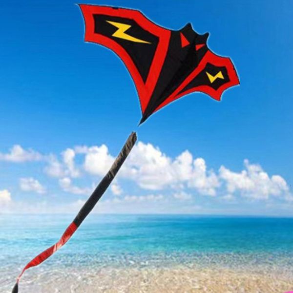 Acessórios de pipa Lightning Bat Kite Breeze Fácil de voar Big Long Tail Cartoon Childrens 230426