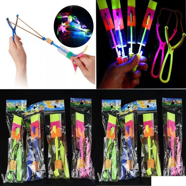 Led Uçan Oyuncaklar Led Uçan Oyuncaklar Helikopter S Işıklarla Başlatıcılar Bouncy Slings Verici Oyun Damlası Dağıtım Toys Hediyeleri Led Işık Dhpnf