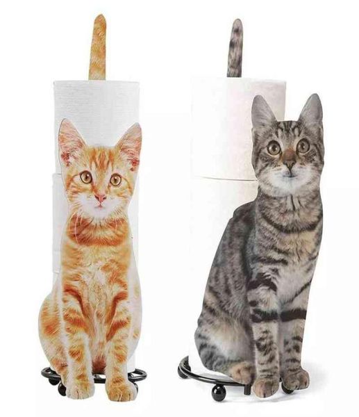 Dekorativer Toilettenpapierhalter mit Katze, stehend, zur Aufbewahrung von Toilettenpapier im Badezimmer, Toilettenpapierhalter, Papierständer, Aufbewahrung aus Eisen im Badezimmer, 220116207812