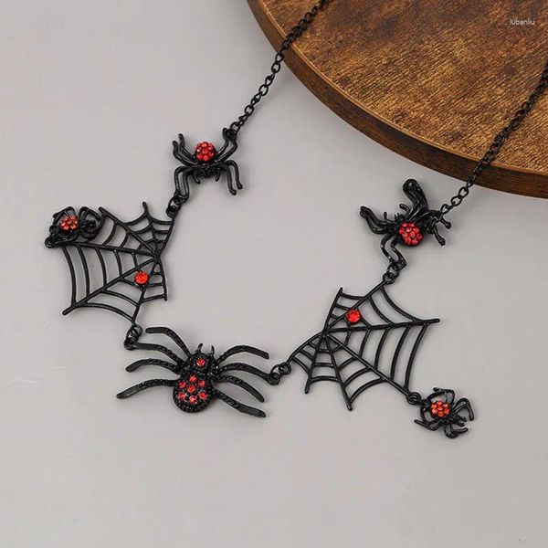 Ketten Halloween Übertriebene Schlüsselbeinkette Anhänger Halskette Spinnennetz Hals Legierung Persönlichkeit Einzigartiges Design Gothic