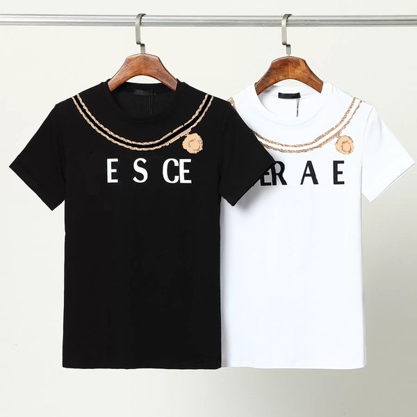 Camiseta masculina designer preto e branco vários estilos letras coloridas casual verão 100% algodão respirável anti-rugas masculino e feminino mesmo estilo de alta qualidade M-3XL
