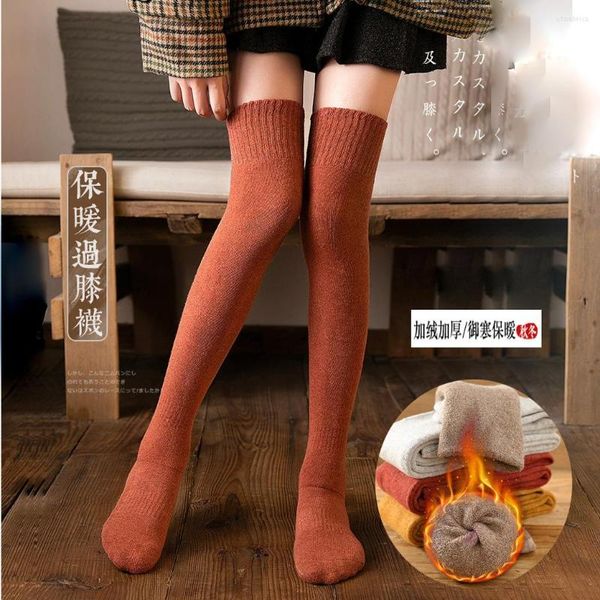 Kadınlar SOCKS Kadınlar Sonbahar ve Kış Japon JK Koreli Yüksek Bacak Çorapları Kalınlaştırılmış Terry Sıcak Çocuk Tide
