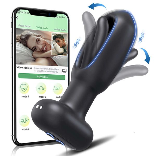 Brinquedo sexual massageador app tapinhas butt plug anal homens massageador de próstata vibrador brinquedos de controle remoto sem fio para bunda vibrador mulher