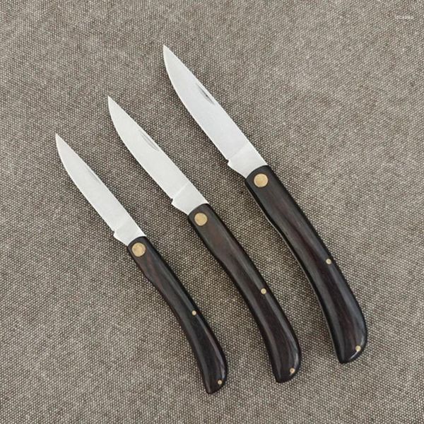 Coltelli 1 pz classico stile europeo manico in legno casa campeggio esterno pieghevole leggero coltello da tasca caccia tattiche di sopravvivenza strumenti