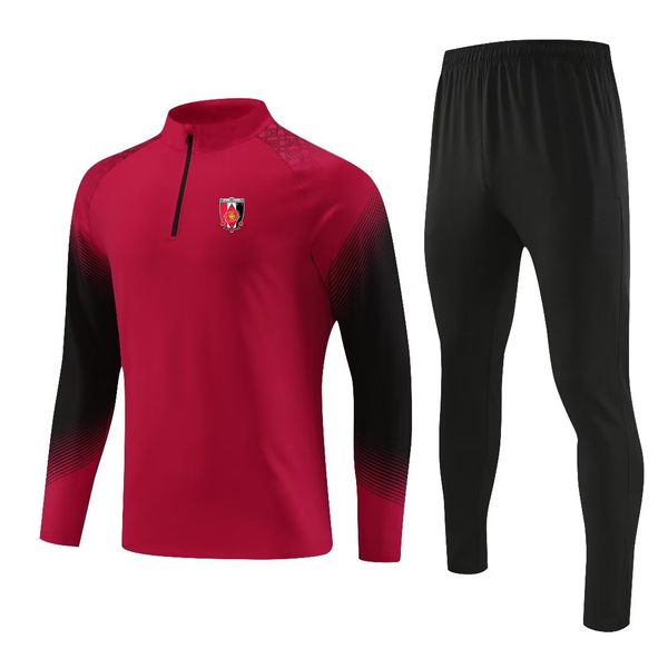 Urawa Red Diamonds roupas esportivas masculinas de treinamento ao ar livre adulto semi-zíper respirável moletom jogging casual terno de manga longa
