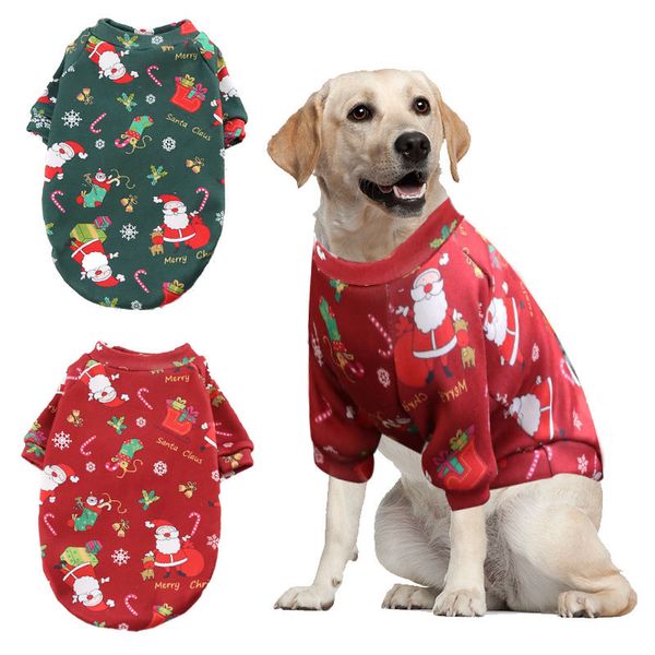 Köpek giyim Noel köpek giysileri baskı sweatshirt bahar sonbahar kış evcil sweater evcil hayvan malzemeleri