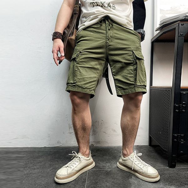 Shorts masculinos homens de verão marca casual bolsos clássicos de algodão macio de algodão macio masculino fora moda moda twill shorts macios homens plus size 230427