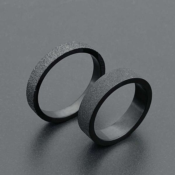 Anéis de banda Simples 3mm 5mm Mulher Casal Masculino Black Titanium Ring Matte Finger Ring Jewelry for Male Weding Bands Gift AA230426